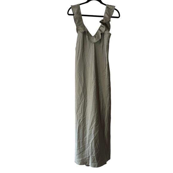 show me your mumu serene slip dress moss green luxe satin women small - Picture 2 of 6